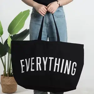 Recycled Extra Heavy Organic Cotton Large Tote Grocery Bags Giant Everything Oversized Crossbody Luxury Big Shopper Canvas Bag