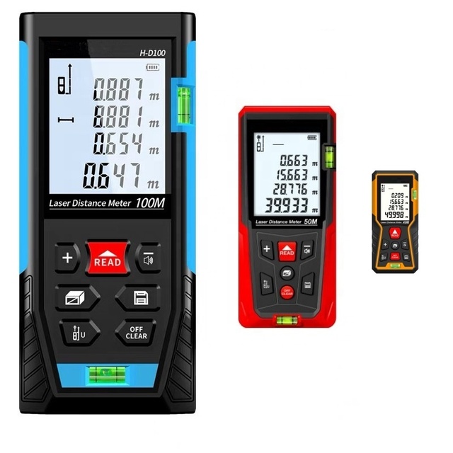 Portable Handle Bluetooth Digital Laser Distance Meter Measure Unit MM/In/Ft Tool Range Finder with Backlit Display