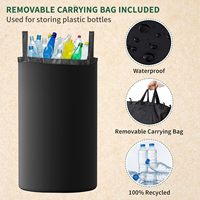 Collecteur de bouteilles avec dépôt de roues Panier de stockage de bouteilles recyclées avec couvercle
