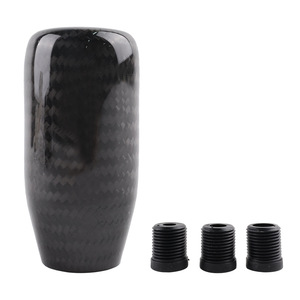 Poignée de levier de vitesses en fibre de carbone Auso-Racing 70 mm rouge texturée ergonomique pour voiture - Product Image 4