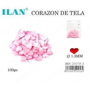 Coriandoli a Forma di Cuore in Tessuto Ilan 1.3mm Rosa 100pz Decorativi - Product Image 3