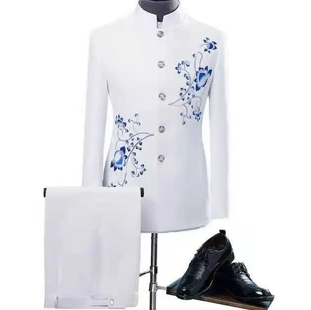 Men's Luxury Casual Floral Printed Suit Slim Fit Custom Printed Party Jacket Blazer Suit For Men
