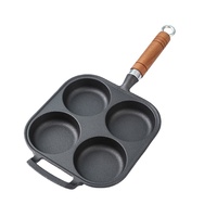 Poêle à Omelette en fonte, 4 trous, antiadhésif, avec deux poignées, Offre Spéciale
