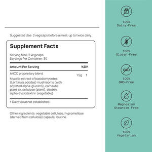 Capsules de champignon AHCC naturel pur, <span class=keywords><strong>test</strong></span>ées en laboratoire, soutien du système immunitaire, 120 capsules, formule végétarienne - Product Image 6