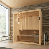 Sauna infrarouge à lumière rouge de luxe de dernière génération pour 4 à 6 personnes, magnifique sauna électrique compétitif avec contrôle Wifi