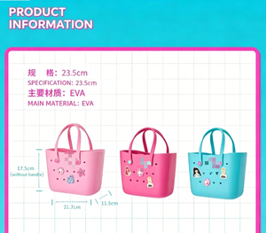 Wholesale Factory Price DIY Pattern EVA Waterproof Casual Tote Bag Open Closure Beach Travel Shopping Bag with Shoulder Strap - Product Image 3