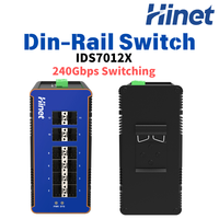 Switch PoE Industrial Administrado de Capa 3, 8 Puertos Gigabit RJ45 con 4x SFP Uplink, Montaje en Riel DIN, QoS, Capacidad de 240 Gbps