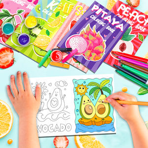 TY033 <span class=keywords><strong>livre</strong></span> de coloriage sur le thème des fruits citron fraise pastèque peinture <span class=keywords><strong>livre</strong></span> de dessin pour enfants <span class=keywords><strong>livre</strong></span> d'éducation jouets fournitures - Product Image 4