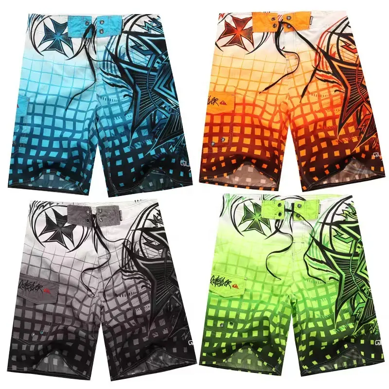 Customized outdoor board surfing strech shorts quick dry mens fishing swimming shorts drawstring