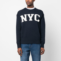 Logo personnalisé pull hommes pull pull hiver col rond lettre Jacquard pull mode vêtements pour hommes