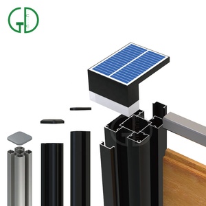 GD polvo capa negro privacidad jardín WPC panel de valla de madera compuesto 6x6 6x8 postes de aluminio para valla con ranura deslizante - Product Image 2