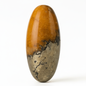 Pyrite avec guérisseur doré Shiva Lingam Pierre pour la guérison Reiki Méditation Énergie Décor spirituel Fournisseur de cristal naturel - Product Image 1