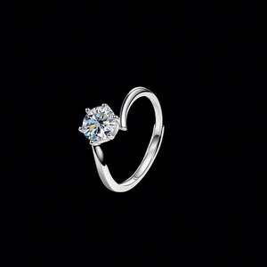 <b>Moissanite</b> <b>Ring</b> Twist Arm Classic Four Prong <b>Ring</b> S925 Sterling Silver <b>Ring</b> for Woman Ladies Wedding - Product Image 4