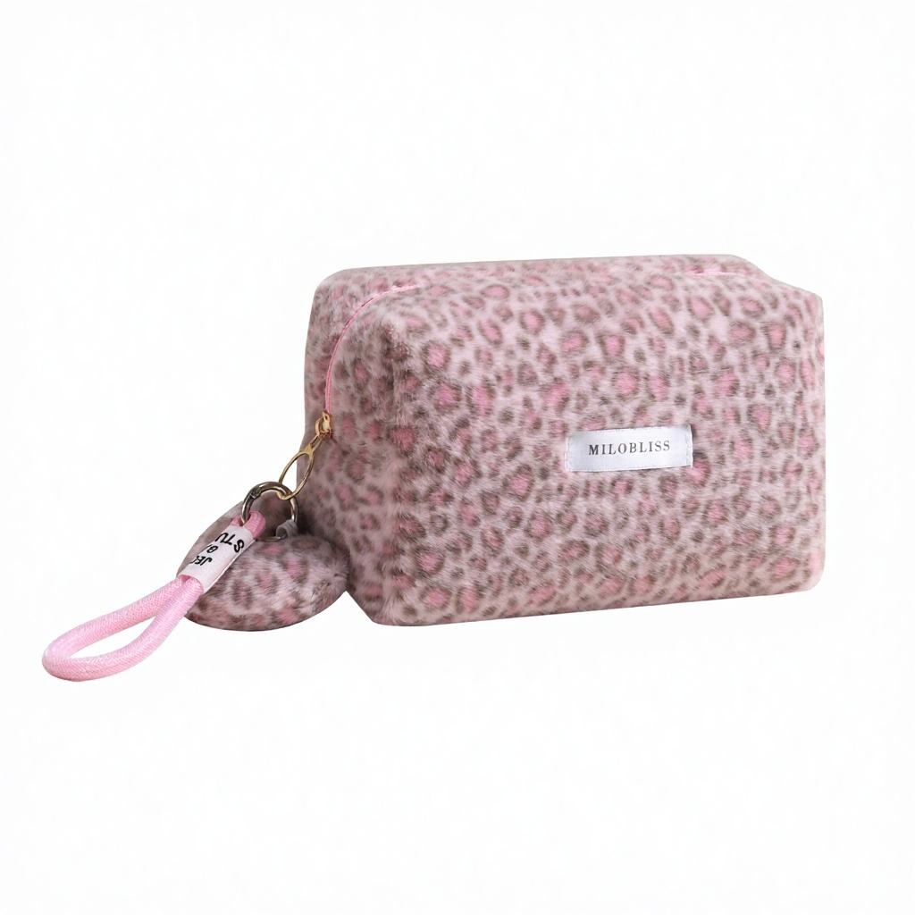 Sac oreiller imprimé léopard poudré profond