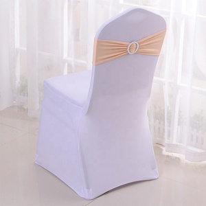 Banda elástica azul Lisa para silla, con hebilla, para eventos, decoración de silla de boda, buen precio - Product Image 6