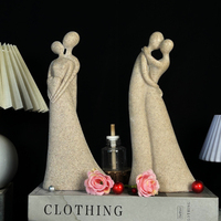 Figurine de couple dansant abstraite minimaliste, statue en résine de luxe léger pour la Saint-Valentin et la décoration de table