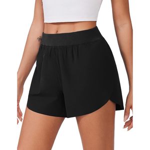 FOXA Pantalones cortos deportivos para mujer, de cintura alta, de secado rápido, con forro de malla, para hacer ejercicio - Product Image 1