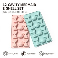 Moule à chocolat en silicone de qualité supérieure, 12 cavités, motif queue de sirène, non toxique, écologique, antiadhésif, logo personnalisé, vente en gros d'usine, 12