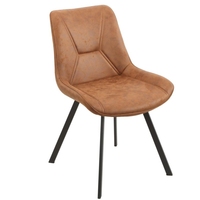 Chaise de salle à manger en cuir PU avec pieds en métal noir, promotion 2026, vente en gros d'usine, prix abordable