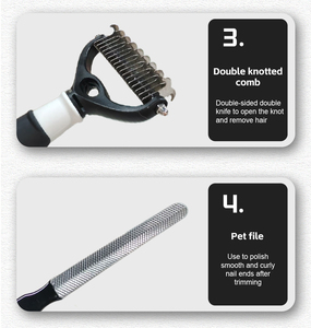 Luxury Dog Grooming <b>Brush</b> Kit with Rubber Undercoat Rake Slicker & Bath <b>Brushes</b> <b>Nail</b> Clipper for Long/Short Hair Dogs & Cats - Product Image 3