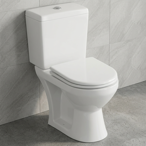 Vistaar European Standard Modern Square Ceramic Two Piece Toilet P <b>Trap</b> Bathroom Water Closet Set - Product Image 1