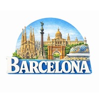 Aimants de réfrigérateur personnalisés en résine de Barcelone, design personnalisé imprimé, peints à la main, souvenir de voyage, aimant de réfrigérateur 3D en polyrésine