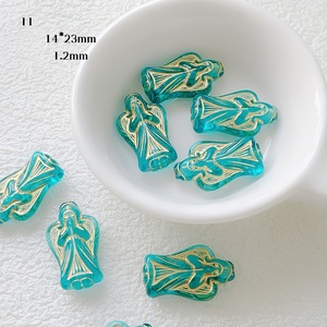 Vintage Transparent Fleurs Ovale Perles Citrouille Perles Acrylique À La Main DIY Bijoux Boucles D'oreilles Matériel Accessoires - Product Image 5