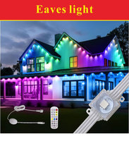 Lumières de gouttière extérieures intelligentes RGB 18 LED résistantes aux intempéries avec modes de scène DIY pour la décoration de jardin et de fêtes