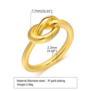 Anillo de Dedo de Acero Inoxidable con Nudo, Multicolor Disponible, Impermeable, Minimalista, Apilable, Unisex, Moderno, para Uso Diario - Product Image 2