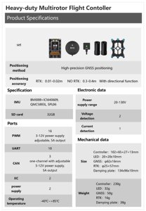 ชุดควบคุมการบิน FPV รุ่นใหม่ ปี 2026 แบบ 16 ช่องสัญญาณ PWM 10 พอร์ตเชื่อมต่อแบบอนุกรม ระบบ GNSS RTK ความแม่นยำสูงระดับเซนติเมตร อุปกรณ์เสริมสำหรับโดรน - Product Image 3