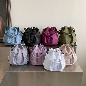 Portable Utility Thick Soft Reusable Girls <strong>Crossbody</strong> <strong>Bag</strong> Retro Drawstring Ripstop <strong>Nylon</strong> Shoulder <strong>Bags</strong> <strong>Nylon</strong> Bucket <strong>Bag</strong> - Product Image 1