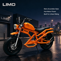 Moto électrique rétro pour adultes avec pneus larges et double amortisseur arrière pour une conduite urbaine fluide, stationnement facile, prix direct usine