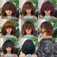 Perruque à franges 100% Cheveux Vierges Brésiliens Transparente pour Lace 250% Densité Super Double Drawn Longueur Moyenne
