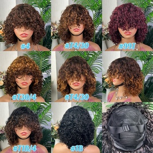 Perruque à franges en cheveux 100% vierges brésiliens, densité 250%, Super Double Drawn, lots pour grossistes, perruques, frontals, closures, fournitures - Product Image 6