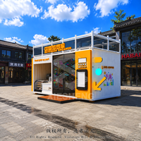 Kiosque de restaurant modulaire écologique, boutique mobile, studio portable, design de logo personnalisé pour une utilisation commerciale en extérieur