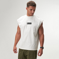 Débardeur de sport pour homme Ingor avec logo personnalisé, en nylon et polyester, coupe oversize à épaules tombantes, idéal pour l'entraînement et la musculation