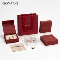 Boîte à bijoux de luxe en papier écologique en forme de livre avec fermeture magnétique, logo personnalisé Boyang, pour boucles d'oreilles, collier, bague