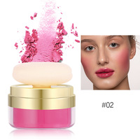 6-Farben Cushion Blush, geschmeidiger matter Lidschatten, mit einfach zu verwendendem pilzförmigem Puderquasten, geeignet für loses Puder