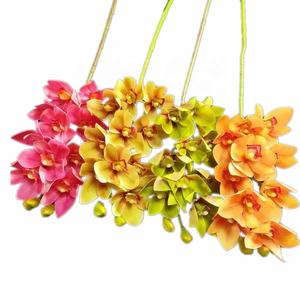 Rama de flor de Orquídea Cymbidium artificial de 10 cabezas, impresión 3D de tacto Real, flores de imitación para Navidad, escuela, Año Nuevo chino - Product Image 2