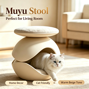 Lit pour chat, pouf, tabouret, couleur personnalisable, plastique renforcé de fibres de verre, grotte pour animaux de compagnie d'intérieur, condo de luxe pour chiot - Product Image 3