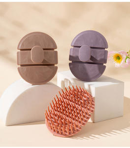 Salon facile à rincer sucer rapidement cheveux cuir chevelu masseur shampooing brosse doux peigne dents plié facile à utiliser exfoliant cuir chevelu masseur - Product Image 6