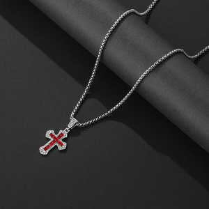 Mode Punk <span class=keywords><strong>Croix</strong></span> Flèche Sautoirs Colliers Vente Chaude Dernier Hip Hop Zircon <span class=keywords><strong>Croix</strong></span> Collier <span class=keywords><strong>pour</strong></span> Hommes - Product Image 2