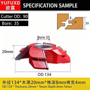 YUFU Outil de fraisage pour métaux durs et bois, fraise à face à 45 degrés avec plaquette PCD, personnalisable OEM, couteau d'épissage à angle droit, sans revêtement - Product Image 2