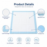 Tapis d'apprentissage hydrophiles écologiques imperméables non tissés pour chiots, avec noyau SAP à transfert rapide, barrière d'humidité PE, nettoyage OEM