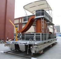 Bateau ponton à DOUBLE étage de luxe, avec glissière de salle de bains et Bar, en promotion, offre spéciale, 2021