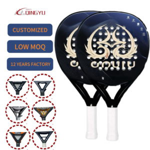 Raquette de tennis professionnelle personnalisable, cadre en fibre de carbone pleine épaisseur de 38 mm avec pagaie portable, Racchetta de padel - Product Image 1