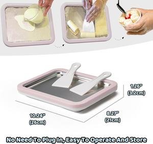 Machine à glaces roulées JoyMech, machine à glaces roulées manuelle en acier inoxydable, 15 onces liquides, rose clair, pour les glaces molles et les slushies - Product Image 6