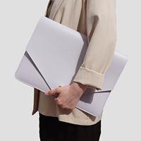 Funda para portátil de cuero PU de 13, 14 y 15 pulgadas con bolsa pequeña, alfombrilla de ratón y soporte para cordón, juego de oficina
