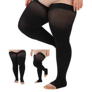 Chaussettes <span class=keywords><strong>de</strong></span> compression montantes à bout ouvert pour femmes, <span class=keywords><strong>classe</strong></span> <span class=keywords><strong>2</strong></span>, 20-30 mmHg, antidérapantes, qualité médicale, pour le soulagement des varices et des œdèmes - Product Image 2