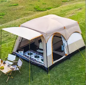 RONIX 2023 New Design Tenda Camping Tents Camping Outdoor Heavy Duty Outdoor Camping House With Two Bedrooms And One Living Room